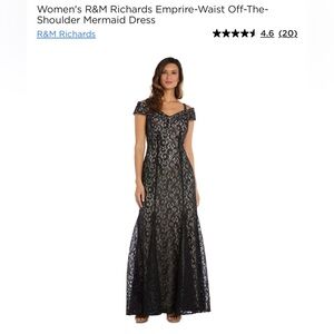 R&M Richard’s Emprire-Waist Off-The-Shoulder Mermaid Dress SIZE 14